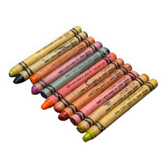 Vintage Crayola Crayons Lot of 11 Wax Crayons Binney & Smith Rare Colors - Picture 3 of 5
